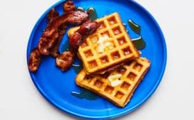 Crispy Cornmeal-Bacon Waffles
