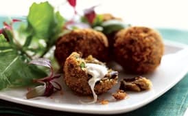 Crispy Eggplant Fritters With Smoked Mozzarella
