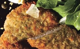 Crispy Pork Cutlets with Capers, Lemon, Arugula, and Chopped Eggs