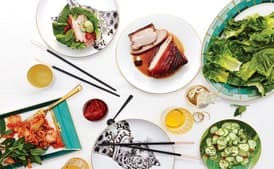 Crispy Pork Lettuce Wraps With Spicy Cucumbers