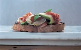 Crostini with Prosciutto, Figs, and Mint