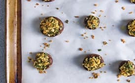 Crunchy Stuffed Cremini Mushrooms