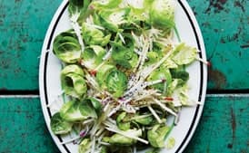 Crunchy Turnip, Apple, and Brussels Sprout Slaw