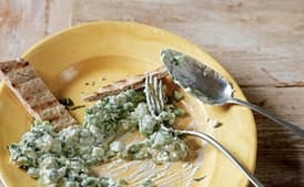 Crushed Peas with Feta and Scallions
