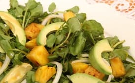 Cuban Avocado, Watercress, and Pineapple Salad (Ensalada de Aguacate, Berro, y Piña)
