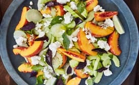 Cucumber and Peach Salad with Herbs