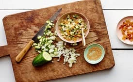 Cucumber and Raisin Relish with Mustard Seeds