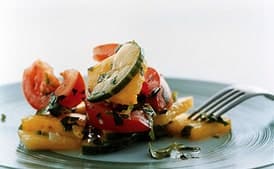 Cucumber, Tomato, and Pineapple Salad with Asian Dressing