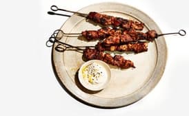 Cumin-Chile Lamb Kebabs with Garlic Yogurt