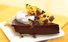 Dark Chocolate Pie with Cocoa Nib Praline