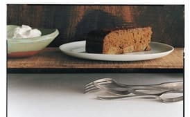 Dark Gingerbread Pear Cake