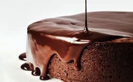 Darkest Chocolate Cake With Red Wine Glaze