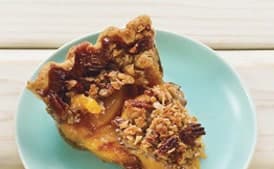 Deep-Dish Peach Pie with Pecan Streusel Topping