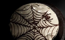 Devil's Food Cake with Chocolate Spiderweb