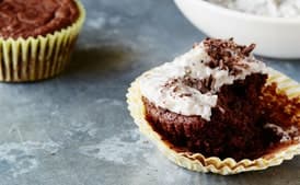 Double Chocolate Cupcakes With Salted Chia Pudding Frosting
