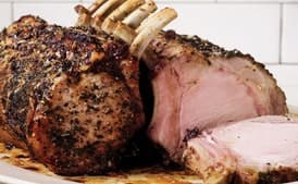 Double Rack of Pork with Burnt Orange-Caramel Pan Sauce