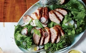 Duck Breast With Mustard Greens, Turnips, and Radishes