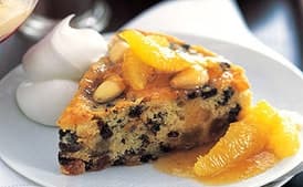 Dundee Cake with Hot Marmalade Sauce