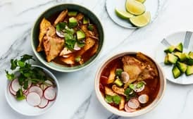 Easy Chicken Tortilla Soup With Bean and Cheese Nachos