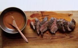 Easy Steak Sauce with Seared Hanger Steak
