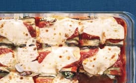 Eggplant Parmesan Rolls with Swiss Chard and Fresh Mint