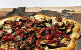 Eggplant, Tomato, and Fontina Pizza