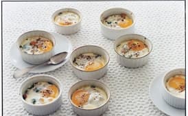 Eggs with Cream, Spinach, and Country Ham