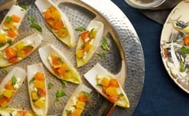Endive Cups with Beet, Persimmon and Marinated Feta