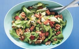 Escarole with Bacon, Dates, and Warm Walnut Vinaigrette