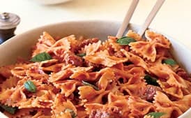 Farfalle with Sausage, Tomatoes, and Cream