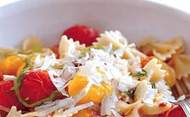 Farfalle with Wilted Frisée and Burst Tomatoes