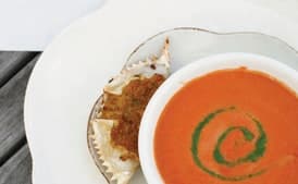 Farmstand Tomato Soup with Arugula Pesto