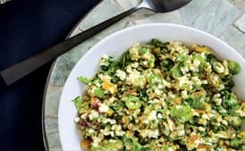 Farro with Pistachios, Mixed Herbs, and Golden Raisins