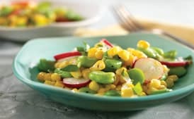Fava Bean, Radish, and Corn Salad