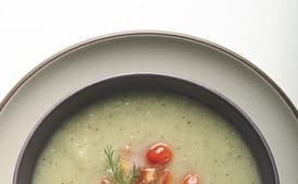 Fennel and Zucchini Soup with Warm Tomato Relish