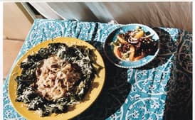 Fettuccine with Sausage, Sage, and Crispy Garlic