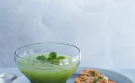 Fiery Grilled Shrimp with Honeydew Gazpacho