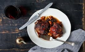 Fig-Braised Chicken with Spiced Walnuts