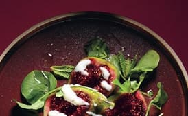 Fig Salad with Goat's Milk Yogurt and Pepper Cress
