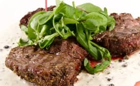 Filet Mignon with Green Peppercorn Cream Sauce