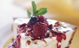 Five-Minute Vanilla Ice Cream Pie with Warm Berry Compote