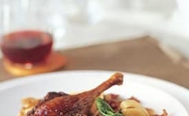 Five-Spice Duck with Butternut Squash Ravioli and Broccoli Rabe