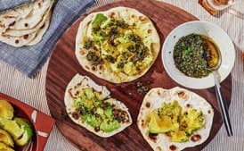 Flatbread With Avocado and Scallion Salsa