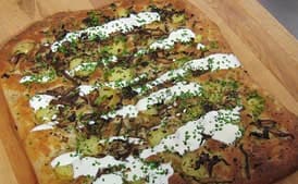 Flatbread with Fingerling Potatoes, Shitake Mushrooms, and Truffle Oil