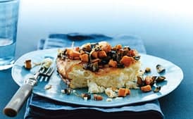 Fluffy Baked Eggs with Roasted-Vegetable Hash