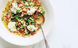 Fregola with Green Peas, Mint, and Ricotta