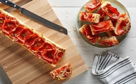 French Bread Pizzas with Mozzarella and Pepperoni
