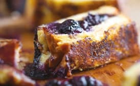 French Toast Fingers With Chocolate Hazelnut Spread and Blueberries
