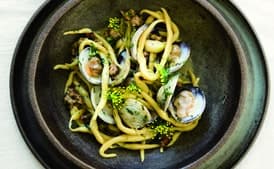 Fresh Pasta With Clams And Hot Italian Sausage