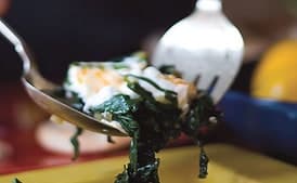 Fresh Spinach with Garlic-Yogurt Sauce